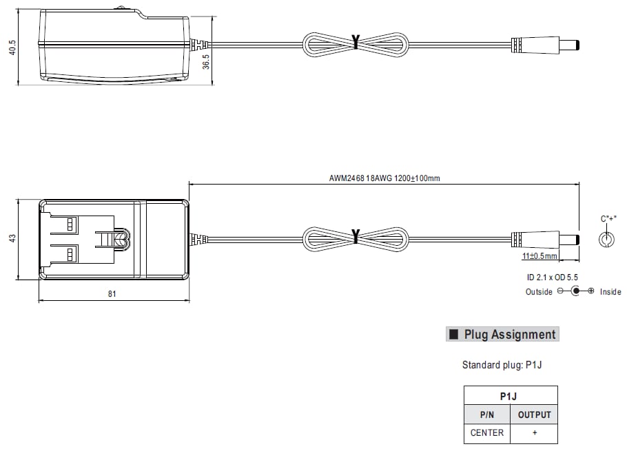 MEAN WELL GE30 30W AC-DC Interchangeable Industrial Adapters